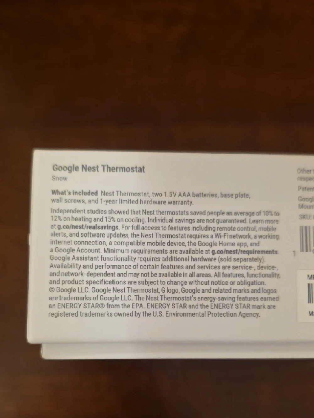 Google Nest Thermostat - Snow (White)